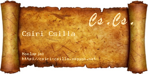 Csiri Csilla névjegykártya